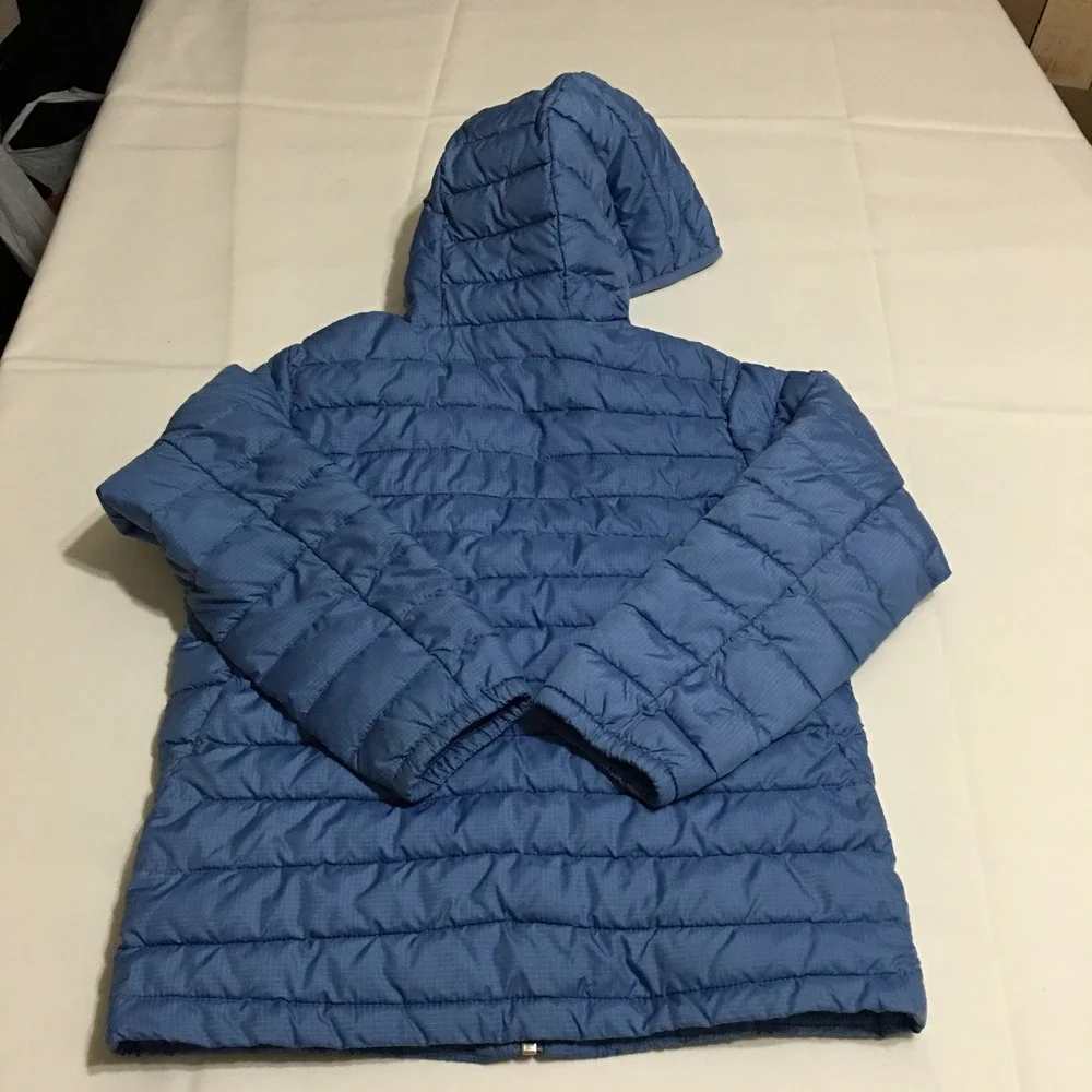 Columbia Puffer Jacket Kids Size S Blue Hooded Quilted Full Zip